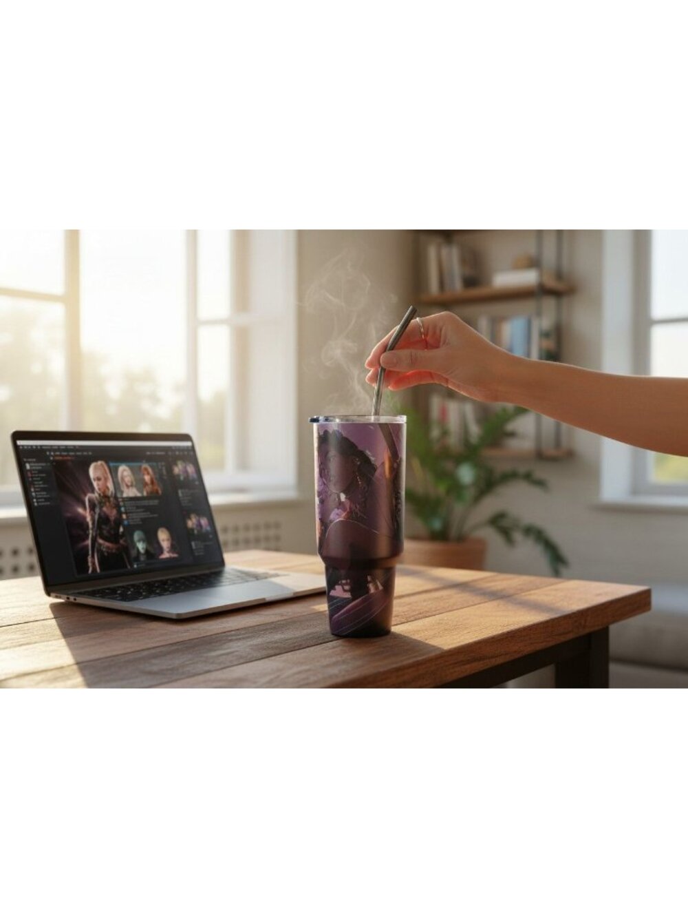 KPOP Deamon Hunters Custom Stainless- Tumbler with Straw & Anime-Inspired Design